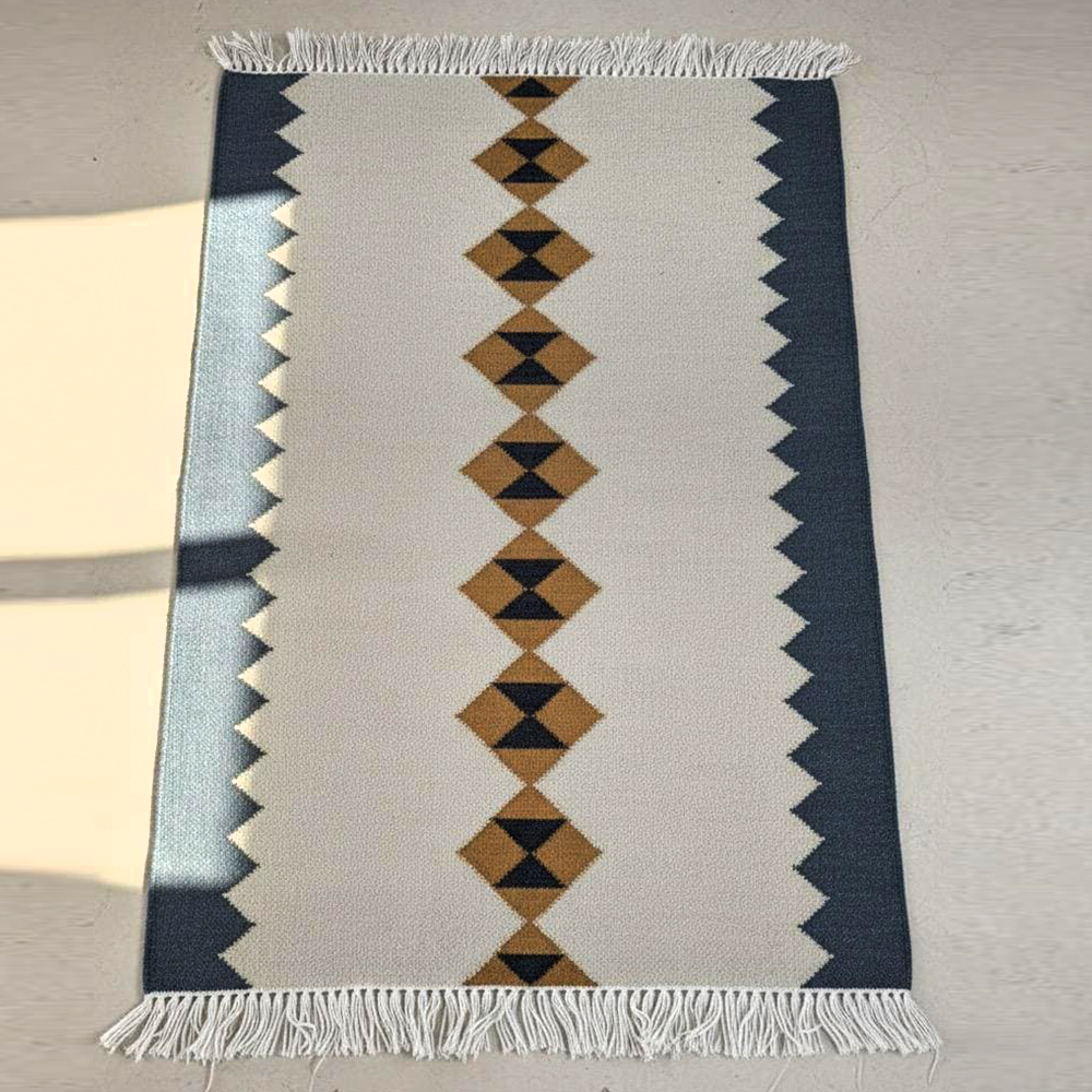 Handmade Wool Multicolor Vintage Dhurrie For Home